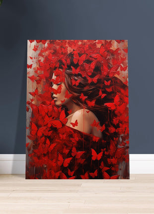 Red butterfly mist poster