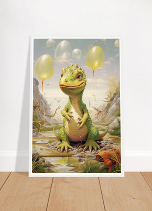 Dino & dino egg balloons poster