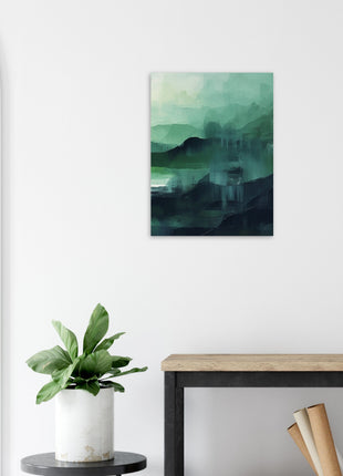 Green abstract sunrise landscape poster (part 3 of 3)