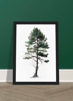 Minimalist serene pine tree poster