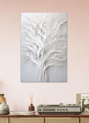 White abstract 3D tree poster