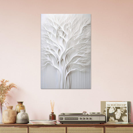 White abstract 3D tree poster