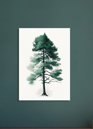 Minimalist tree on white background poster