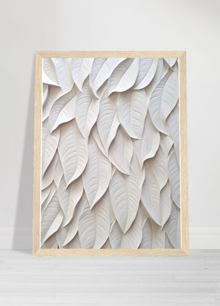 White 3D leaves poster