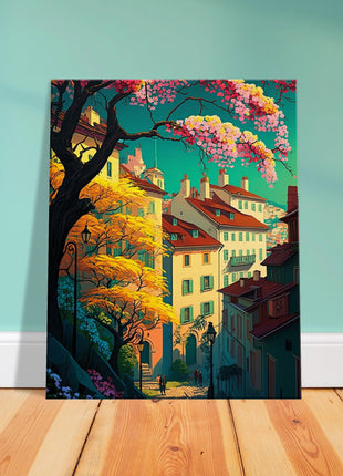 Colorful Town In Spring Poster