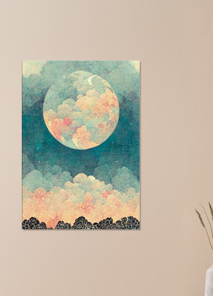 Moon with orange hue poster