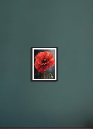 Poppy in the rain poster