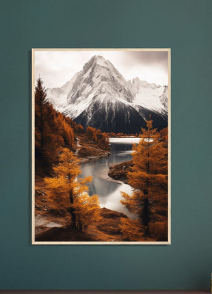 Fall mountain landscape poster