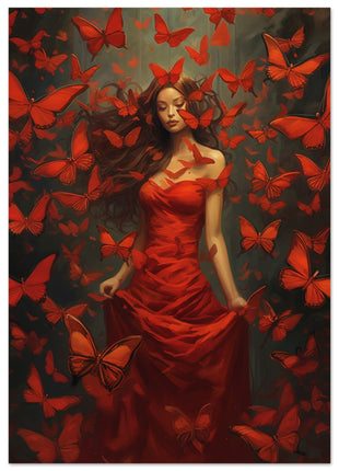 Wind of red butterflies poster