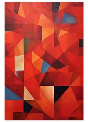 Red abstract geometric poster