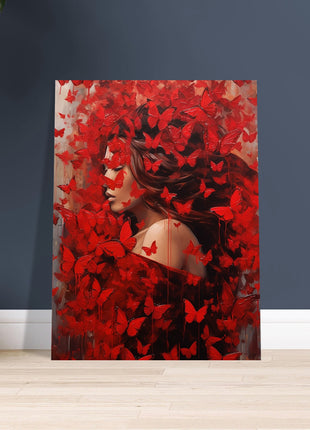 Red butterfly mist poster