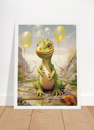 Dino & dino egg balloons poster