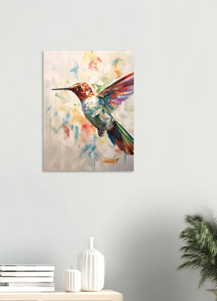 Geometric hummingbird poster