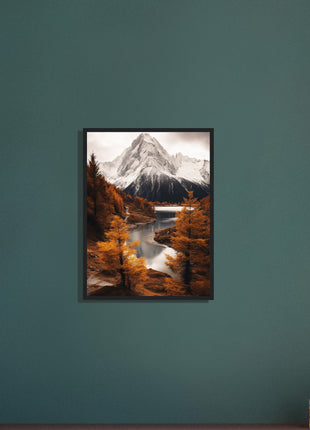 Fall mountain landscape poster