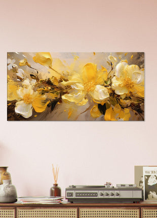 Yellow flower paint explosion poster