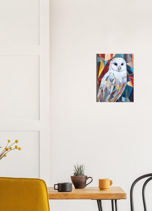 Colorful Owl Poster Embracing Artistic Symmetry