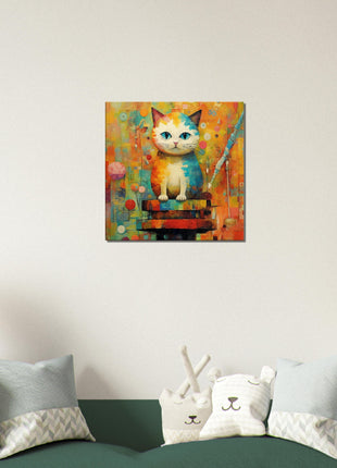 Colorful Abstract Cat Art Print