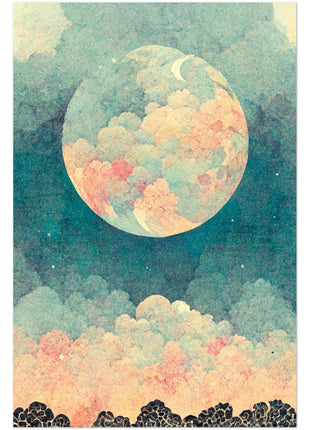 Moon with orange hue poster