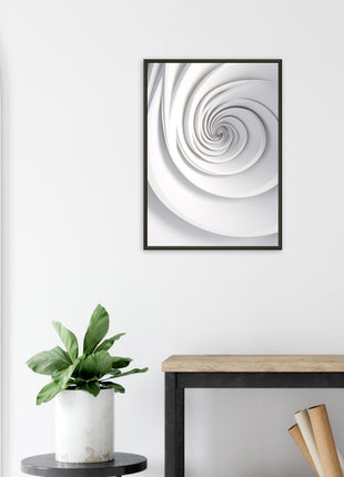 White swirl spiral modern poster