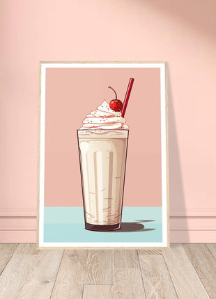 Vintage milkshake kitchen poster