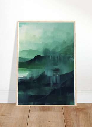 Green abstract sunrise landscape poster (part 3 of 3)