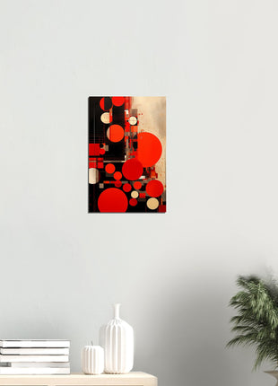 Red circular geometry poster