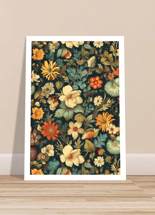 Vintage flower pattern poster