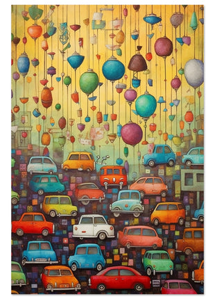 Cars and balloons poster