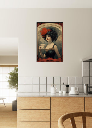 Koffie - Je kunt slapen als je dood bent - Vintage keukenposter