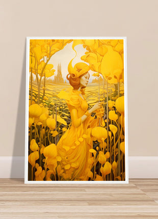 Yellow surrealistic poster