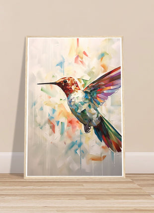 Geometric hummingbird poster