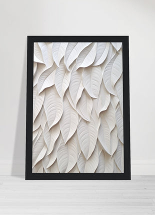 White 3D leaves poster