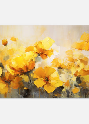 Yellow painted flowers poster