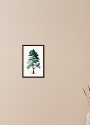 Minimalist tree on white background poster