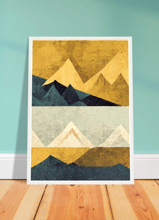 Abstract Mountain Poster - Yellow tones