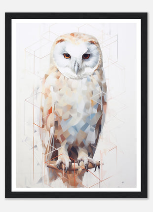 Geomagical Owl Poster : A Captivating Blend of Geometry and Nature