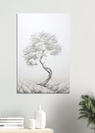 White tree painting poster