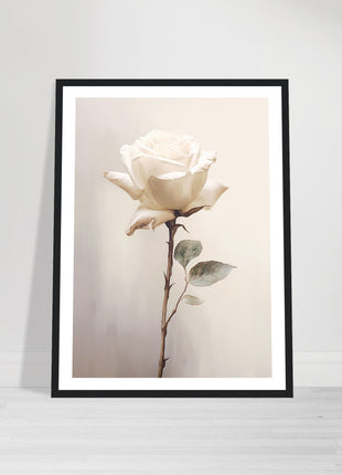 White rose painting