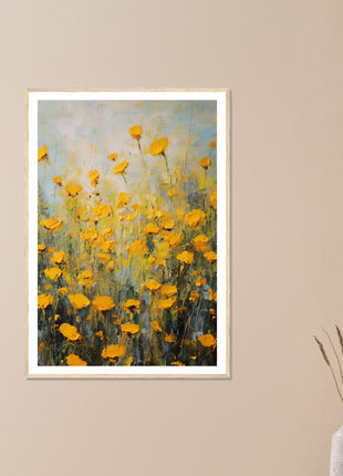 Yellow spring flowers poster