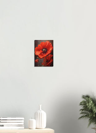 Red poppy flower poster