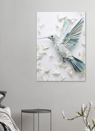 Geometric hummingbird poster