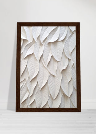 White 3D leaves poster