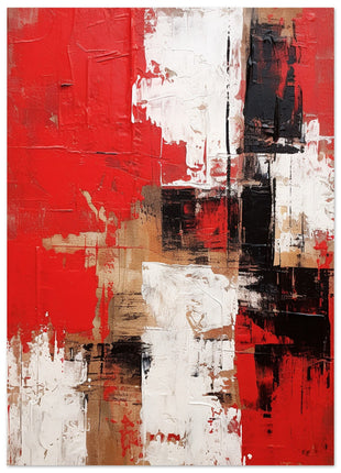 Bold Red Abstract Art Print