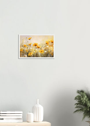 Yellow field of flowers poster