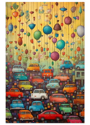 Cars and balloons poster