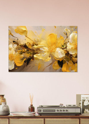 Yellow flower paint explosion poster