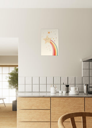 Rainbow shooting star - Childrens room poster