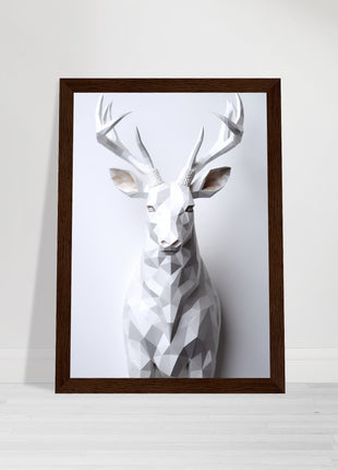 Geometric 3D deer poster