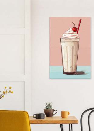 Vintage milkshake kitchen poster