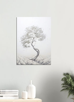 White tree painting poster